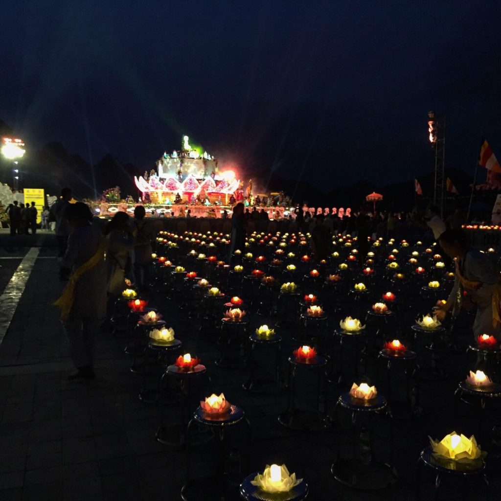 Candle lit ceremony finding inner peace